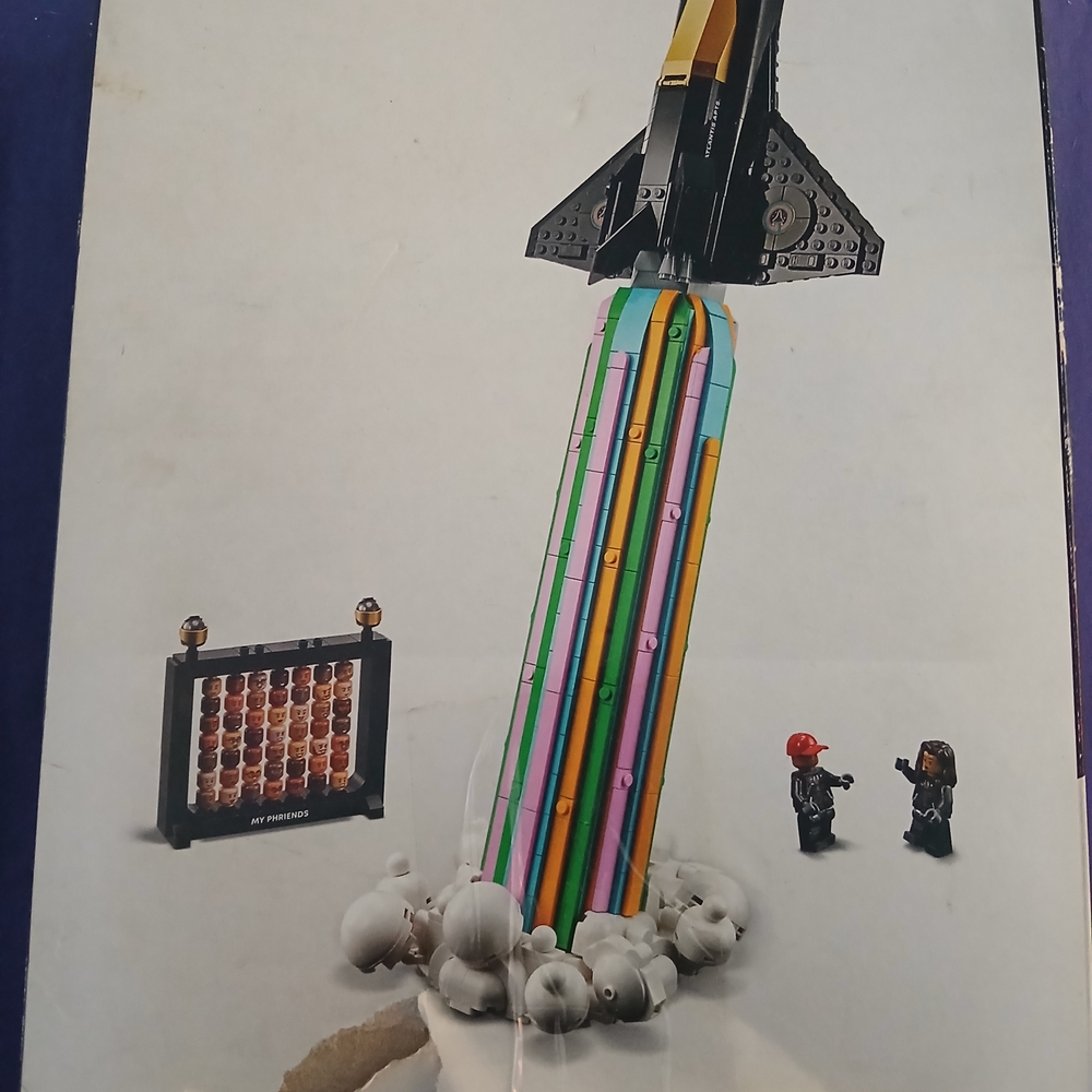LEGO Black and Yellow Shuttle with Colorful Pencils